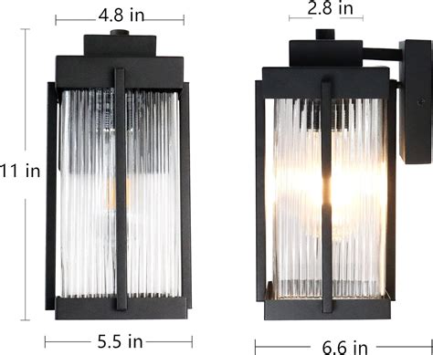 Buy MONKFISH Modern Simple Black Outdoor Wall Light with Striped Cyan ...