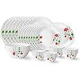 Larah by Borosil Hazel Fluted Series Opalware Dinner Set | 31 Pieces ...