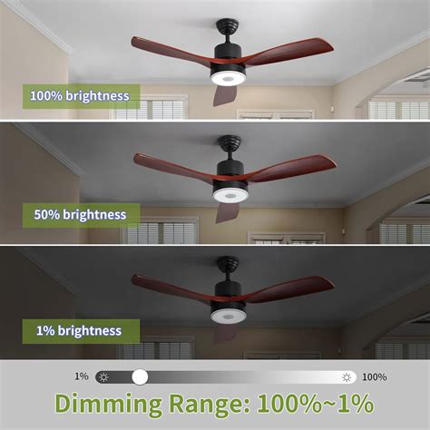 Buy ASALL 52 Inch Smart Wood ceiling fan,with Bluetooth speaker, RGB ...