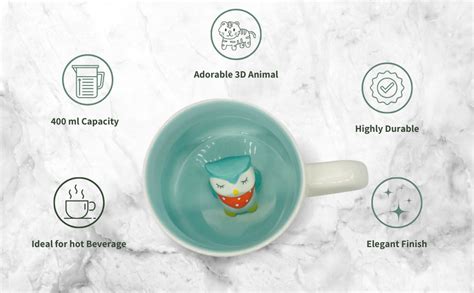 Buy NOSCOMP 3D Animal Cup Coffee Mug Comes With A Cute Inside Creative ...