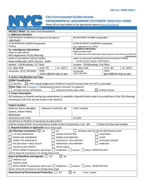 Fillable Online ENVIRONMENTAL ASSESSMENT STATEMENT (EAS) FULL FORM Fax ...