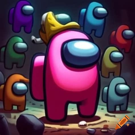 Colorful characters dancing in among us game on Craiyon