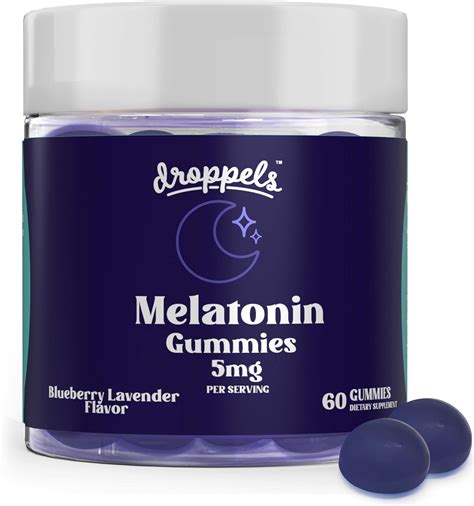 Amazon.com: Droppels Melatonin Gummies, 5mg – Plant-Based, Vegan Melatonin 5mg for Natural Sleep ...
