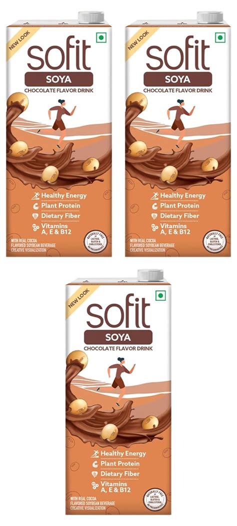 Sofit Soya Drink Chocolate flavored, 1000ml| Vegan Drink |Enriched with ...