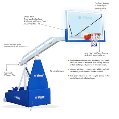 Vixen Premium Spring Loaded Movable Basketball Post Set – Sportswing.in