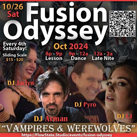 Fusion Odyssey - Oct 2024 - Every 4th Saturday - THEME: 🧛🏻 Vampires ...