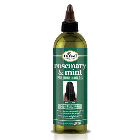 Amazon.com: Difeel Rosemary and Mint Premium Hair Oil with Biotin 8 oz. - Made with Natural Mint ...