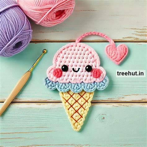 Cute Crochet Ice Cream Ideas, Appliques and Small Crochet Projects with ...
