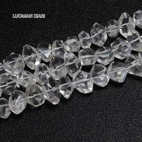 LUOMAN XIARI Natural Facet irregular White Crystal Stone Beads For ...