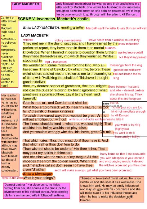 5) Act 1 scene 5 - Macbeth - SCENE V. Inverness. Macbeth's castle ...