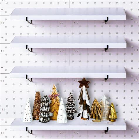 FGUSSUI 4 Pack White Pegboard Shelf Set - Pegboard Shelves India | Ubuy