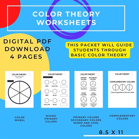 Basic Color Theory Worksheet | Art Worksheet | Color Theory Poster | Primary Secondary Color ...
