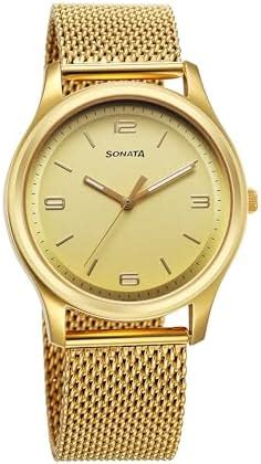 Sonata Analog Champagne Dial Men's Watch-NN77049YM01/NP77049YM01 ...