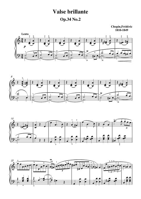 Chopin Valse brillante Op.34 No.2,for Piano – Open Sheet Music