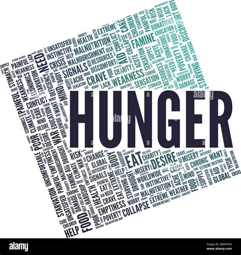 Hunger word cloud conceptual design isolated on white background Stock ...