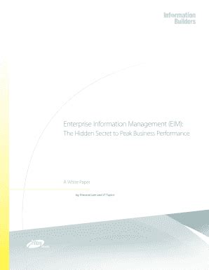 Fillable Online umsl enterprise information management eimthe hidden ...