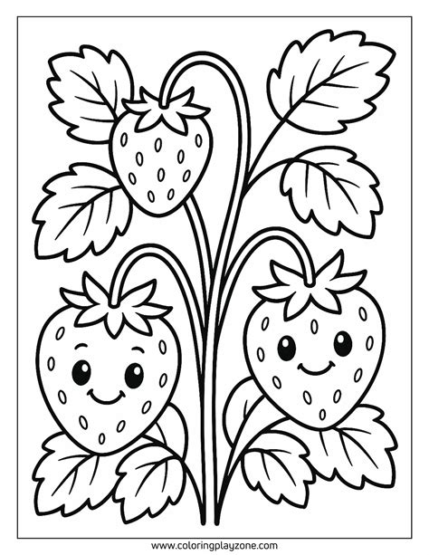 Strawberry Plant Coloring Pages Strawberry Coloring Pages Nature