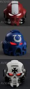 WH40K - Space Marine Helmet and Chaplain Helmet and Primaris ...