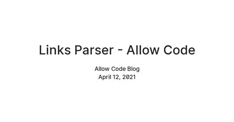 Links Parser - Allow Code — Teletype