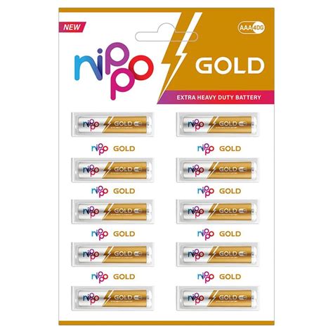Buy Nippo Gold AAA 4DG Batteries, 10 Count | 19 Minutes Delivery ...