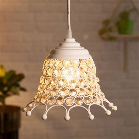 Buy HOMESAKE Contemporary Decor White Crystal Pendant Light from ...