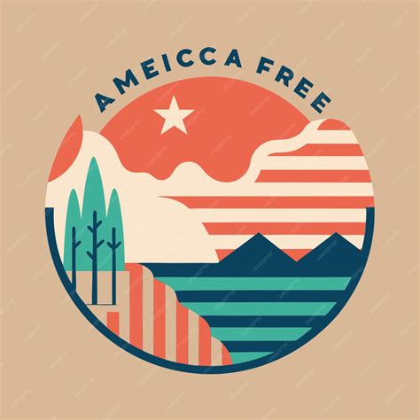 America land of free word motto art vector minimalist graphic vector ...