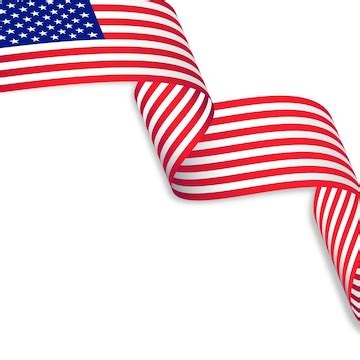 American flag ribbon isolated on white background | Premium Vector