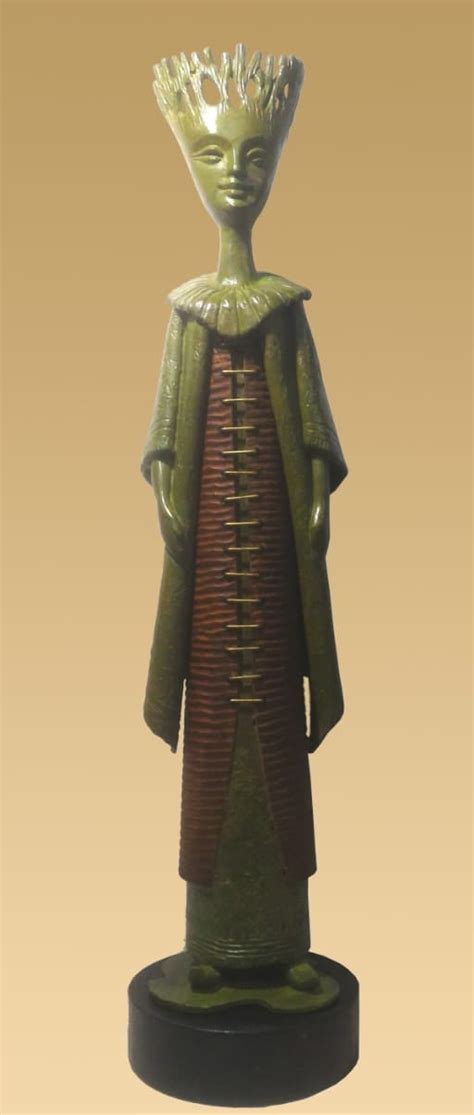 "The King": Yellow-Orange Figurative sculpture by Subrata Paul ...