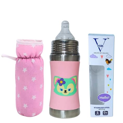 Buy Voik stainless steel feeding bottle for newborn baby-240ml Online ...