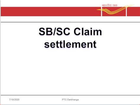 Savings Bank & Savings Certificate Claim Settlement Procedure