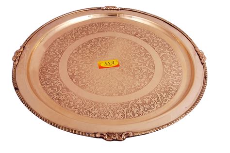 100% Brass Dinner Plate 18 inch Round Shap thali,Dinnerware and Tablew ...