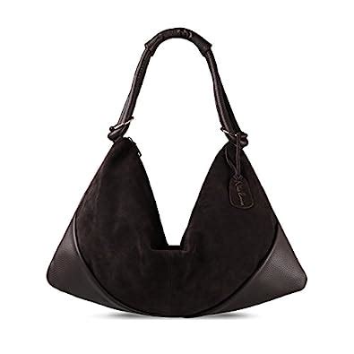 Nico Louise Suede Leather Hobo Bag Top Handle Women Dumpling Bag Large ...