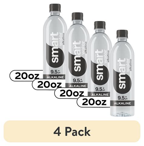 (4 pack) smartwater alkaline with antioxidant ionized electrolyte vapor ...