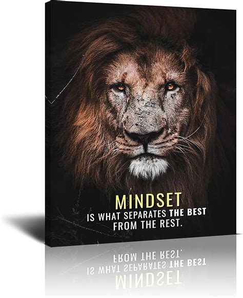 Buy Solyart Inspiring Lion Canvas Wall art Mindset Is Everything ...