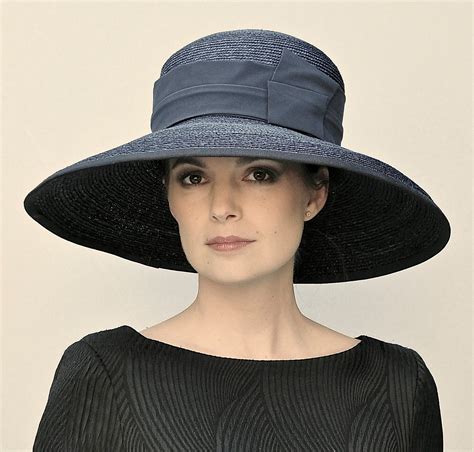 Women's Black Hat, Formal Wide Brim Black Hat. Audrey Hepburn Hat ...