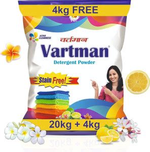 Vartman Double Power Lemon Top Load Washing Powder 20KG (4KG Free) 24KG ...
