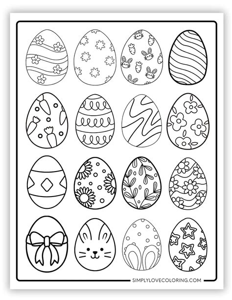 40 Easter Egg Template Designs (Free PDF Printables) - Simply Love Coloring