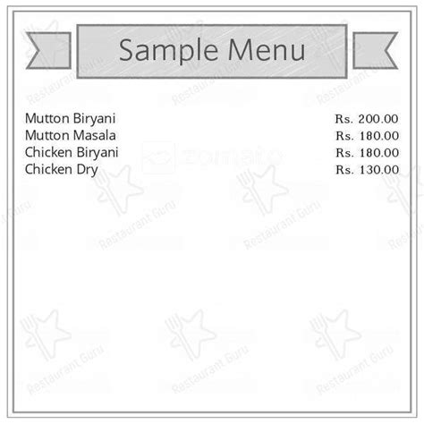 Menu at Cafe Marina Hyderabadi Biryani, Bogmalo