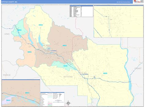 Kittitas County, WA Wall Map Color Cast Style by MarketMAPS - MapSales.com