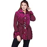 Buy PIPASA Women Woolen Buttoned Fur Collar Neck Stylish Party Winter ...