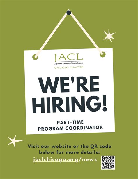 Now Hiring! JACL Chicago Part-Time Program Coordinator Position | JACL ...