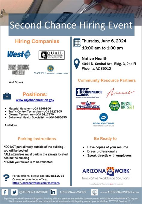 ARIZONA@WORK on LinkedIn: Join us at a Second Chance Job Hiring event in Central Phoenix! The job…