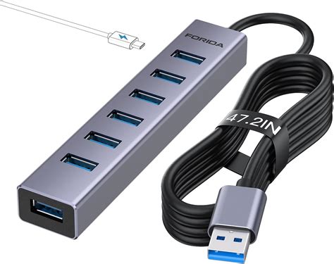 Amazon.com: USB C to USB Hub, 8 Ports USB 3.0 Adapter with 7 USB 3.0 ...