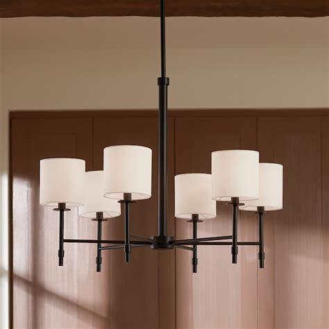 Kichler Ali 6 -Light Polished Black Fabric Steel Chandelier in the ...