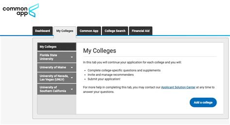 Image result for Common App Main Screen