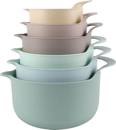 Amazon.com: Potchen 8 Pack Plastic Mixing Bowls Set with Handles ...