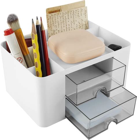 Amazon.com: Desk Organizer with Drawer, Pen Holder Desk Drawer, Desk ...