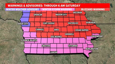 Winter Weather Warning: Iowa forecast, snow totals, live updates ...