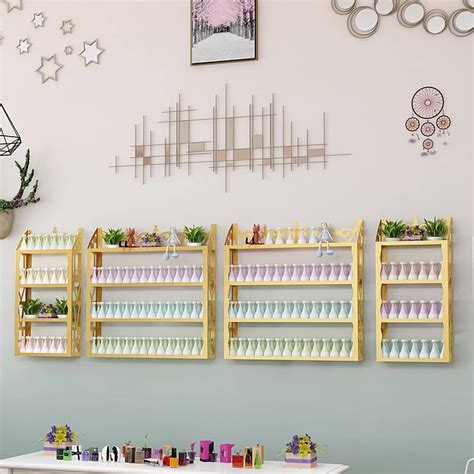 Buy Household Products Storage Rack Wall-Mounted Metal Nail Polish ...