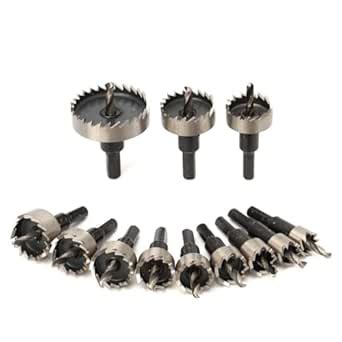 Veltrix - 12Pcs HSS Hole Saw Cutter Set (12mm, 14mm, 16mm, 18mm, 20mm ...